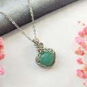 Naszyjnik z amazonitem na stali chirurgicznej - ręcznie robiony wire wrapping 