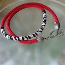 Naszyjnik czerwony w zwierzece wzory