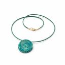 wisiorek ceramiczny KOŁO turkusowo - miętowy