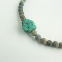 Surowy Turkus i antyczny Jaspis Naszyjnik z detalem
