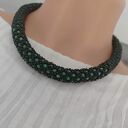 Naszyjnik Zielony Wąż Sznur Koralikowy Królewski