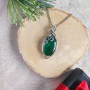 Naszyjnik Malachit "Leśny Mróz" stal chirurgiczna wisiorek handmade