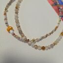 Naszyjnik agat ognisty fasetowany łaciaty, grzybek