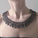 Kolia 'Grafit i Miedź' z fasetowanych koralików