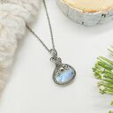 Naszyjnik z kamieniem księżycowym - stal chirurgiczna i wire wrapping