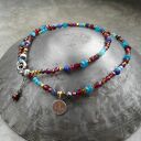 błękit z burgundem srebro 925