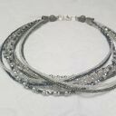 Krótki szary naszyjnik Crystal z koralików - choker 40 cm
