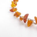 Matowe bursztyny Naszyjnik lniany