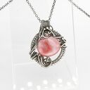 Srebrny naszyjnik z kwarcem wiśniowym - unikat