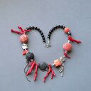 Niezwykły naszyjnik etno/boho z ciekawym koralem i lawą prezent lux UNIKAT