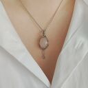 Naszyjnik Chalcedon 'Vilya' stal chirurgiczna wisiorek handmade wirewrapping