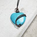 Naszyjnik Howlit Serce M292 - turkusowe serce w wire wrapping z miedzi