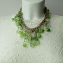 Wiosenna zieleń Naszyjnik lniany