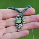 Srebrny Wisiorek z Oliwinem i Ważką