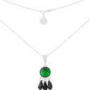 ręcznie zrobione kryształowy naszyjnik dark moss green swarovski® elements