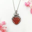 Naszyjnik Agat Serce stal chirurgiczna wisiorek handmade wirewrapping