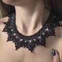 Czarna elegancka kolia z koralików szklanych