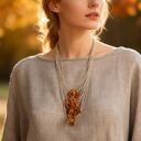 Surowe bursztyny naszyjnik