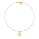 Złoty naszyjnik z pereł naturalnych ze znakiem zodiaku