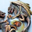 Smocza Straż - rzeźbiony naszyjnik z agatem i karneolem