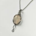 Naszyjnik Chalcedon 'Vilya' stal chirurgiczna wisiorek handmade wirewrapping