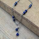 Delikatny naszyjnik z lapis lazuli i srebra 925 - handmade 
