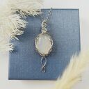 Naszyjnik Chalcedon 'Vilya' stal chirurgiczna wisiorek handmade