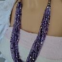 Naszyjnik Fioletowy Z Koralików