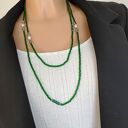 Naszyjnik Kirsten Zielone Korale Długie z Perłą