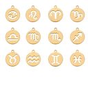 Złoty naszyjnik z pereł naturalnych ze znakiem zodiaku