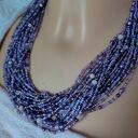 Naszyjnik Fioletowy Z Koralików