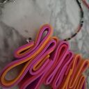 Naszyjnik uniwersalny różowo-pomarańczowy - ręcznie robiony z masy Fimo