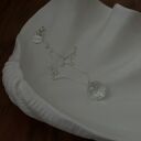 ręcznie robione naszyjniki srebrny z bezbarwnym