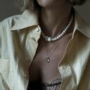 naszyjnik z różowego złota z pereł