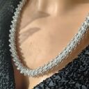 Naszyjnik Biały Crystal - sznur z koralików, biżuteria ślubna