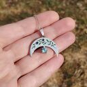 Wiosenna Lunula z Akwamarynem