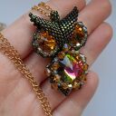 Naszyjnik z Sową - Ręcznie Szyta Biżuteria z Kryształów Preciosa