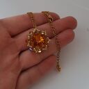 Złoty Naszyjnik "Topaz Maxima" z Kryształów Preciosa