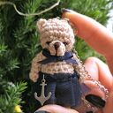 Miś wisiorek naszyjnik Klara - Moremi Dolls (ręcznie robiony)