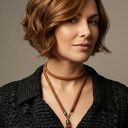 Naszyjnik Lariat Z Bursztynkami