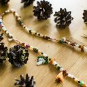 Długi grzybkowy naszyjnik z naturalnych kamieni