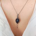 Naszyjnik Lapis Lazuli 'Lómë' stal chirurgiczna wisiorek handmade