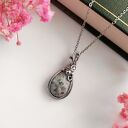 Naszyjnik z szarym jaspisem - stal chirurgiczna wire wrapping