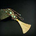 Miedziany naszyjnik z amazonitem - perfumetka wire wrapping