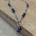 Delikatny naszyjnik z lapis lazuli i srebra 925 - handmade 