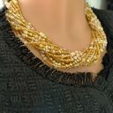 Naszyjnik Perłowe Złote Szklane Korale 25.171