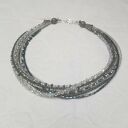 Krótki szary naszyjnik Crystal z koralików - choker 40 cm