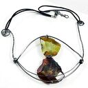 Naszyjnik designerski z wielkimi naturalnymi pięknymi agatami autorsko oprawiony