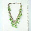 Wiosenna zieleń Naszyjnik lniany