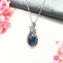 Naszyjnik Labradoryt Mini stal chirurgiczna wisiorek handmade wirewrapping